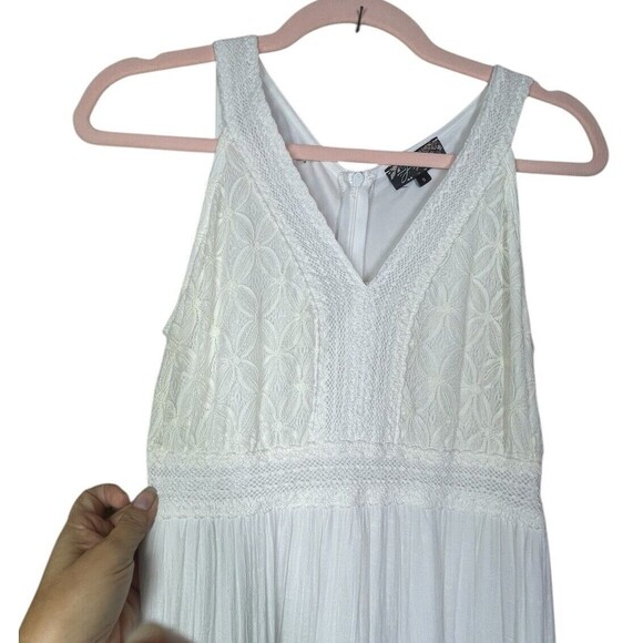 J Gee Dress Womens Sz Small White Lace Sleeveless Maxi Cottagecore Bridal Boho - Picture 3 of 13